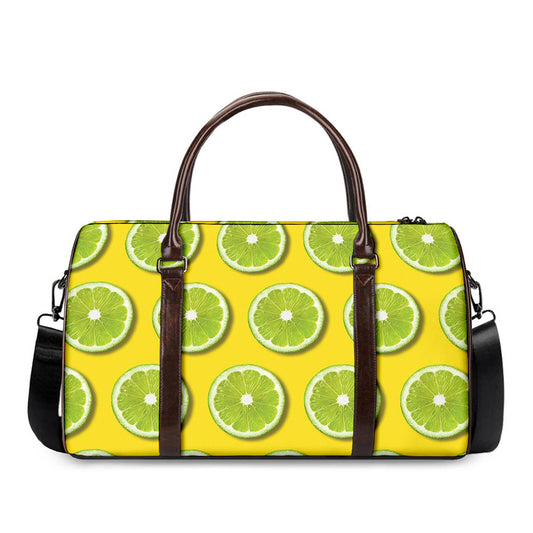 Lime Slices Pattern Print Duffle Bag