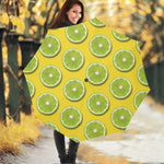 Lime Slices Pattern Print Foldable Umbrella