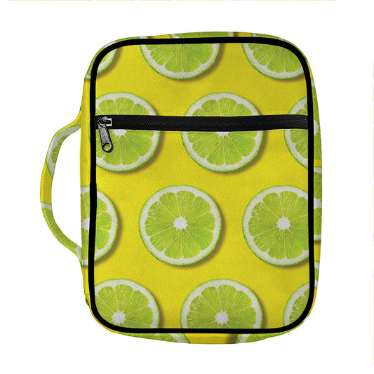 Lime Slices Pattern Print Front Pocket Bible Bag