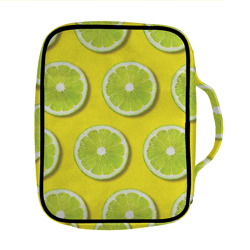Lime Slices Pattern Print Front Pocket Bible Bag