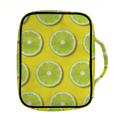 Lime Slices Pattern Print Front Pocket Bible Bag