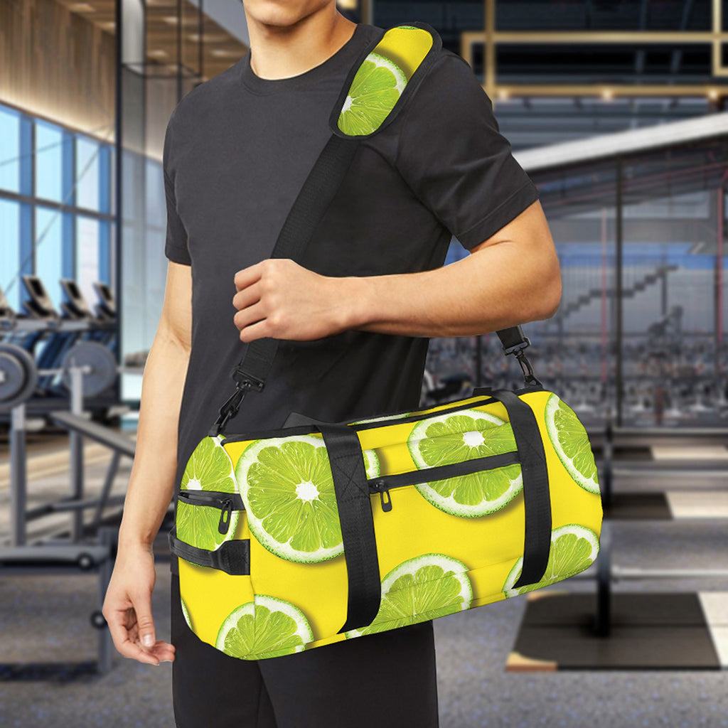 Lime Slices Pattern Print Gym Bag