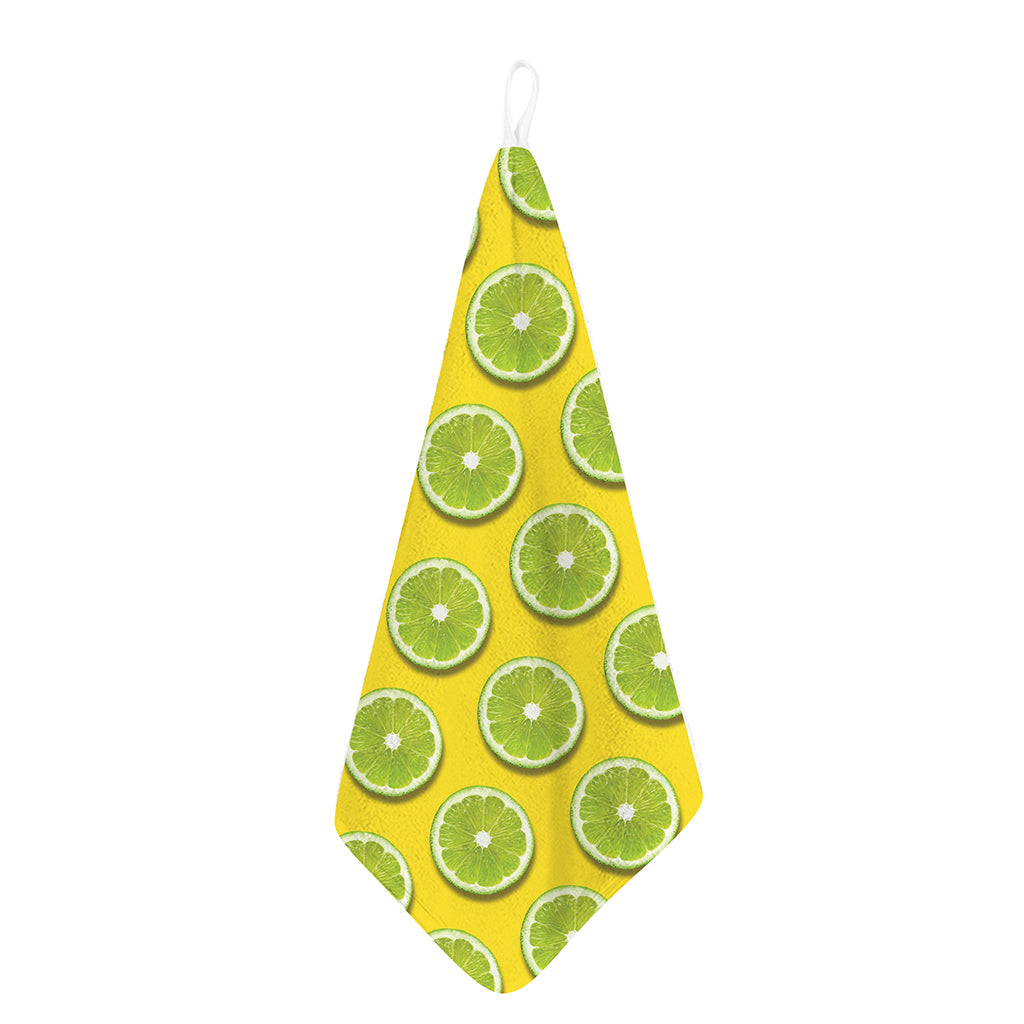 Lime Slices Pattern Print Hand Towel