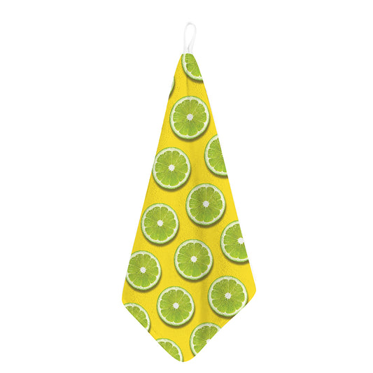 Lime Slices Pattern Print Hand Towel