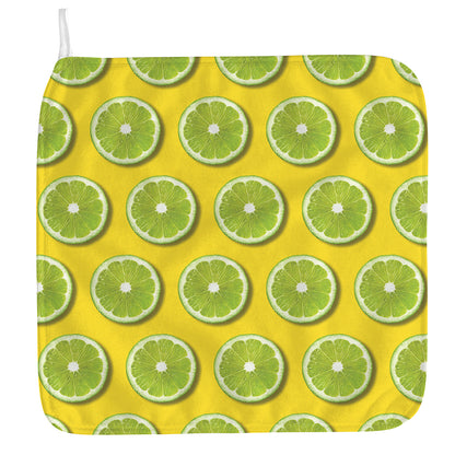 Lime Slices Pattern Print Hand Towel