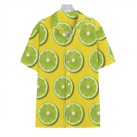 Lime Slices Pattern Print Hawaiian Shirt