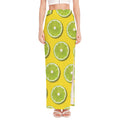 Lime Slices Pattern Print High Slit Maxi Skirt