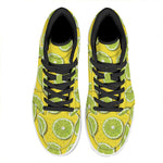 Lime Slices Pattern Print High Top Leather Sneakers