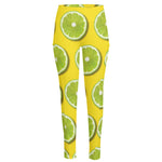 Lime Slices Pattern Print High-Waisted Pocket Leggings