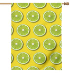 Lime Slices Pattern Print House Flag