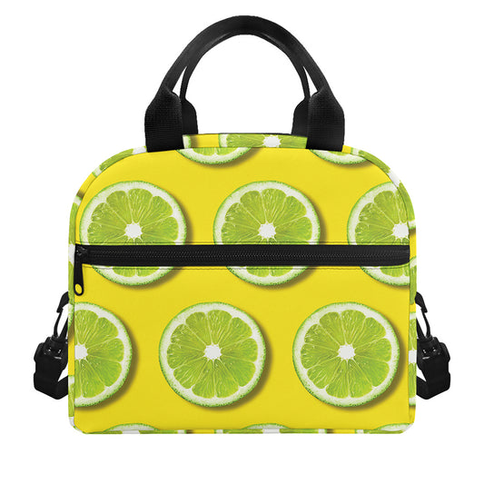 Lime Slices Pattern Print Insulated Lunch Bag