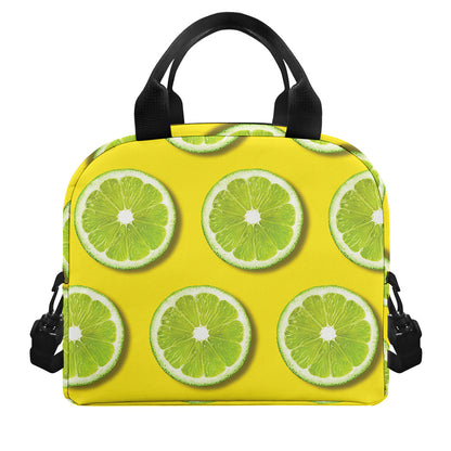 Lime Slices Pattern Print Insulated Lunch Bag