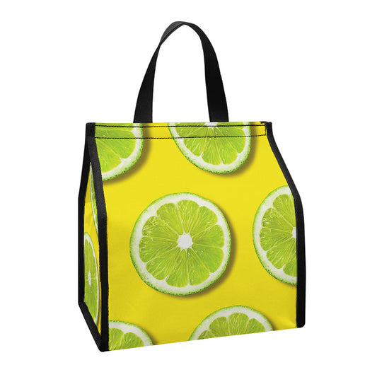 Lime Slices Pattern Print Insulated Lunch Tote