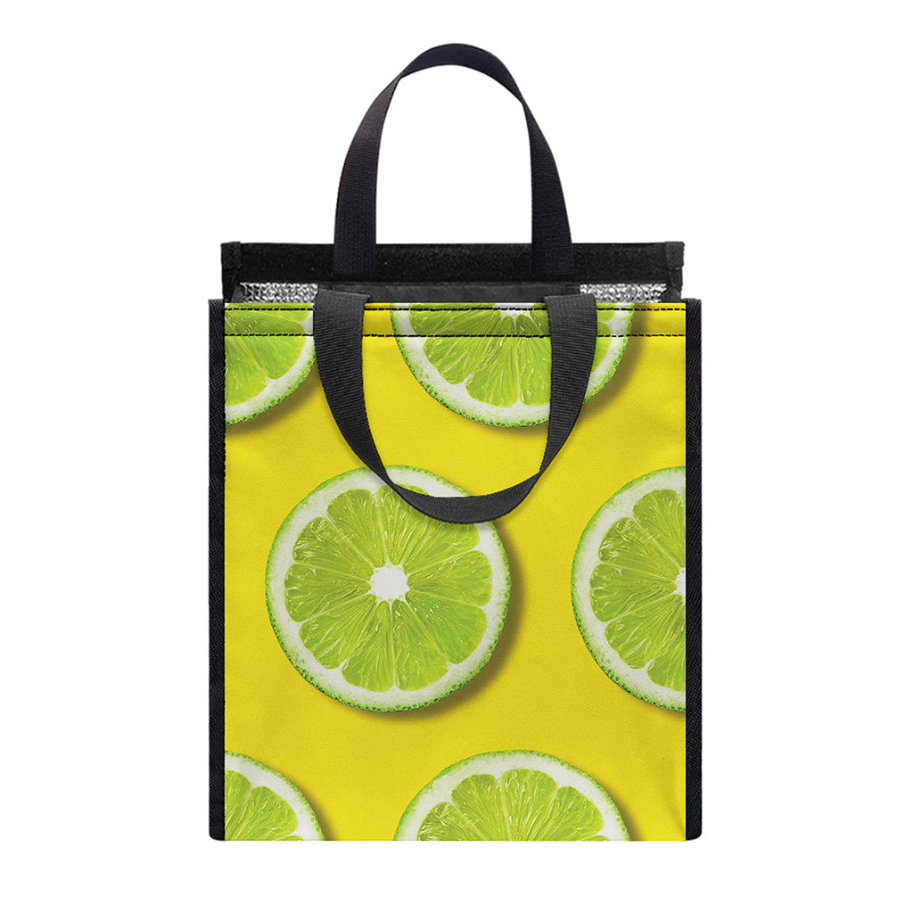 Lime Slices Pattern Print Insulated Lunch Tote