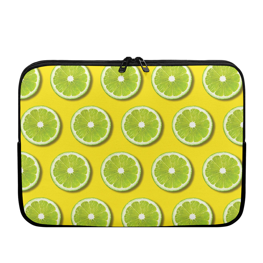 Lime Slices Pattern Print Laptop Sleeve