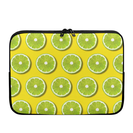 Lime Slices Pattern Print Laptop Sleeve