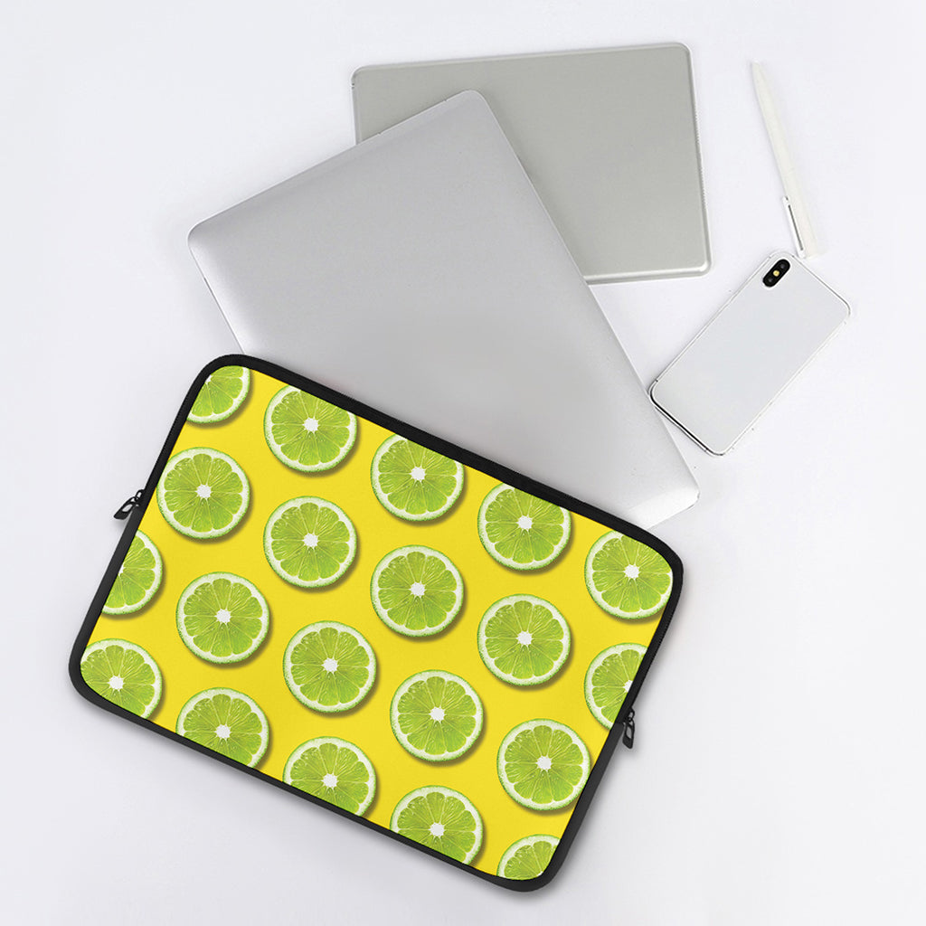 Lime Slices Pattern Print Laptop Sleeve