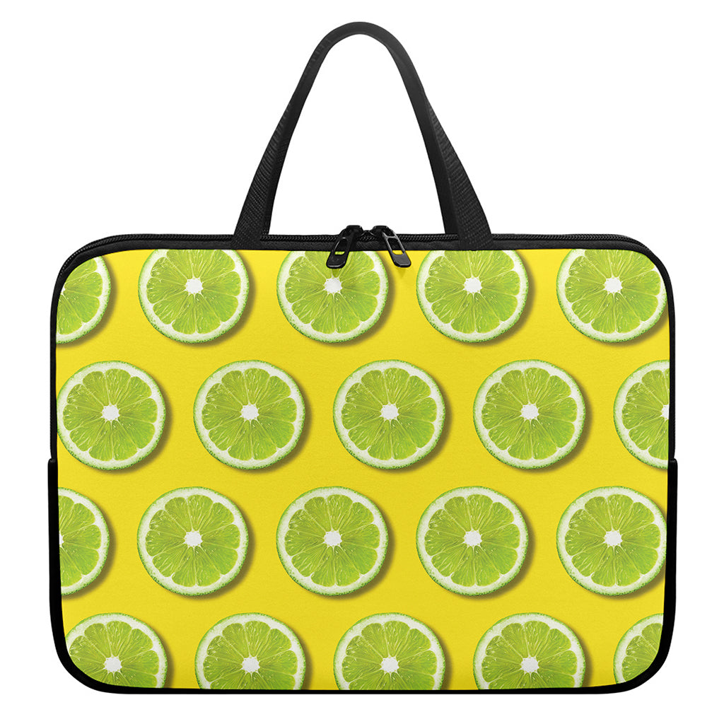 Lime Slices Pattern Print Laptop Sleeve With Handle