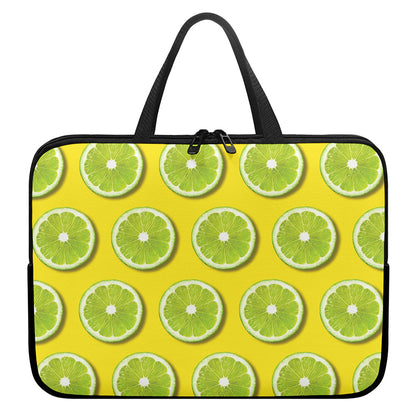 Lime Slices Pattern Print Laptop Sleeve With Handle
