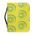 Lime Slices Pattern Print Leather Bible Cover