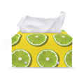 Lime Slices Pattern Print Leather Tissue Box Cover