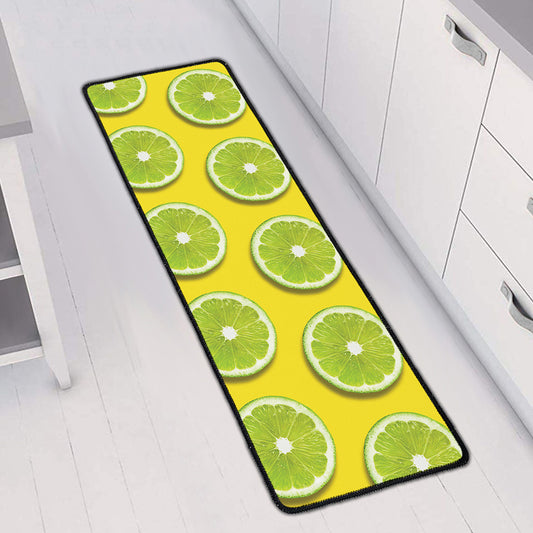 Lime Slices Pattern Print Long Kitchen Mat