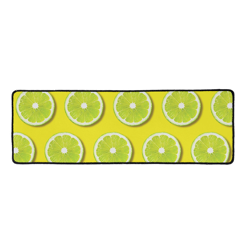 Lime Slices Pattern Print Long Kitchen Mat