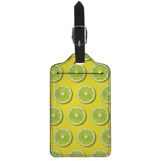 Lime Slices Pattern Print Luggage Tag