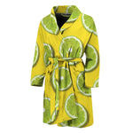 Lime Slices Pattern Print Men's Bathrobe