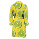 Lime Slices Pattern Print Men's Bathrobe