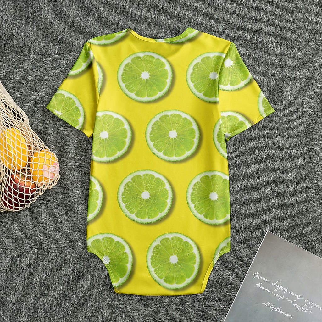 Lime Slices Pattern Print Men's Bodysuit