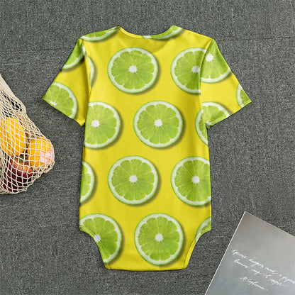 Lime Slices Pattern Print Men's Bodysuit