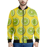 Lime Slices Pattern Print Men's Bomber Jacket