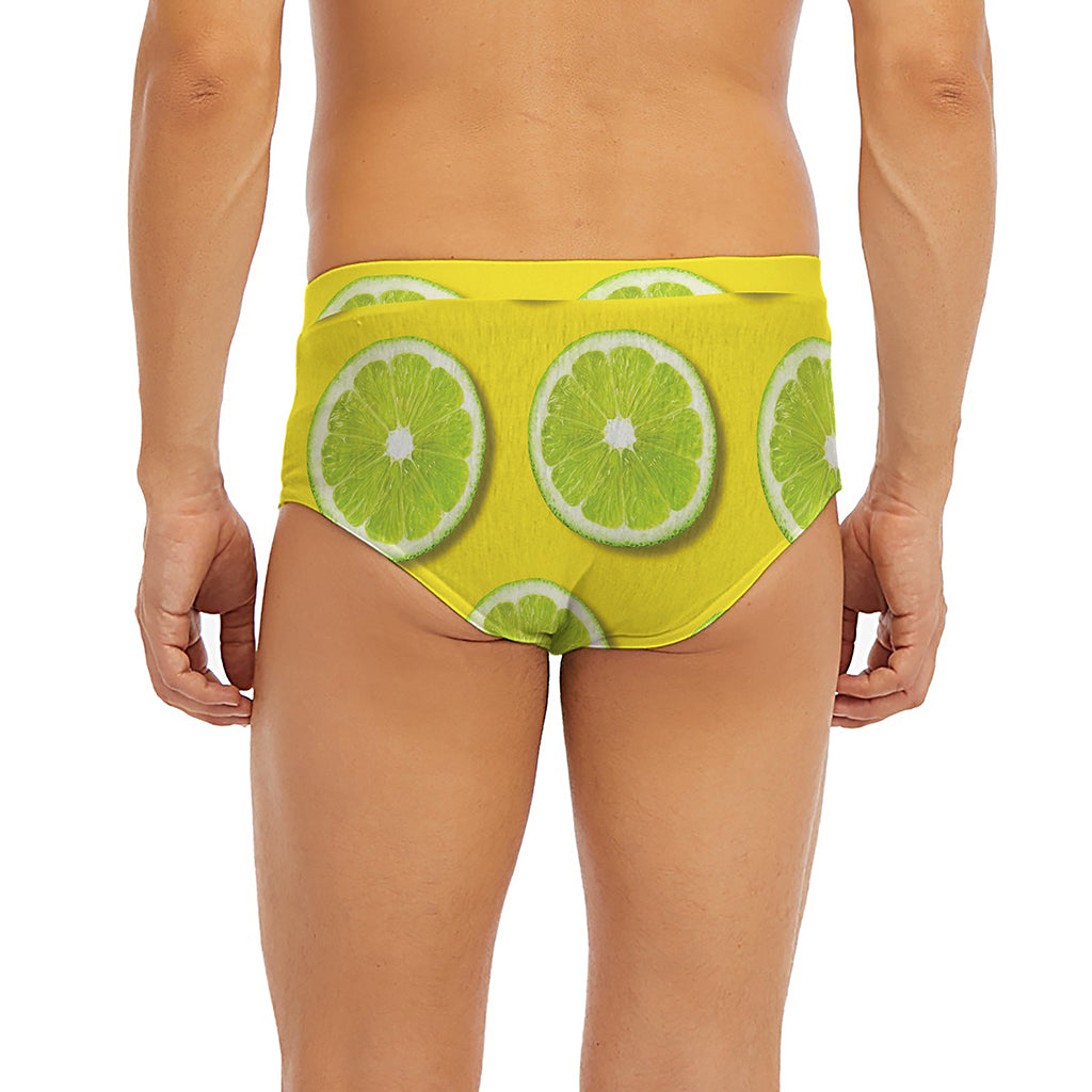 Lime Slices Pattern Print Men's Briefs