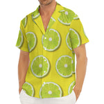 Lime Slices Pattern Print Men's Deep V-Neck Shirt