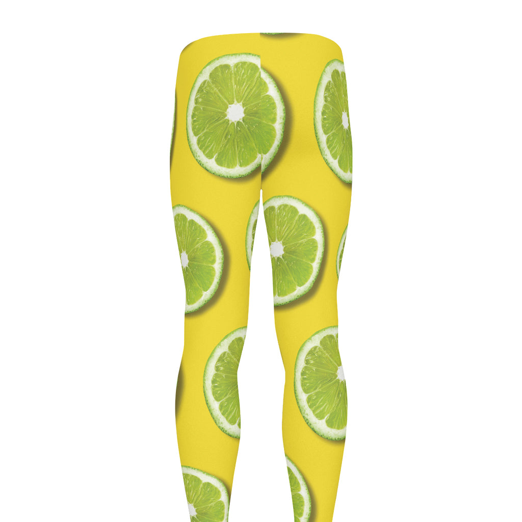 Lime Slices Pattern Print Men's leggings
