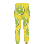 Lime Slices Pattern Print Men's leggings