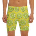 Lime Slices Pattern Print Men's Long Boxer Briefs