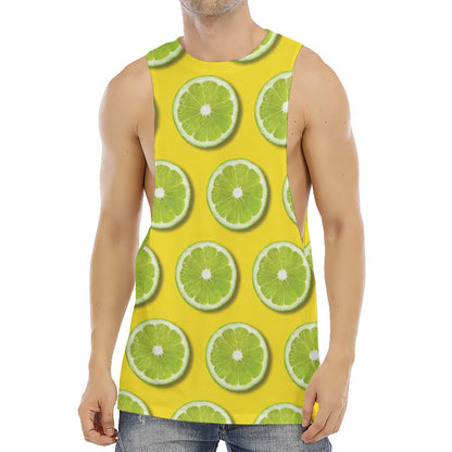 Lime Slices Pattern Print Men's Muscle Tank Top