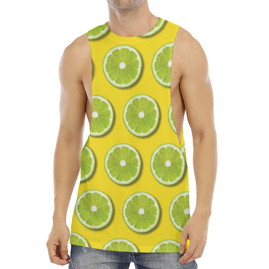 Lime Slices Pattern Print Men's Muscle Tank Top