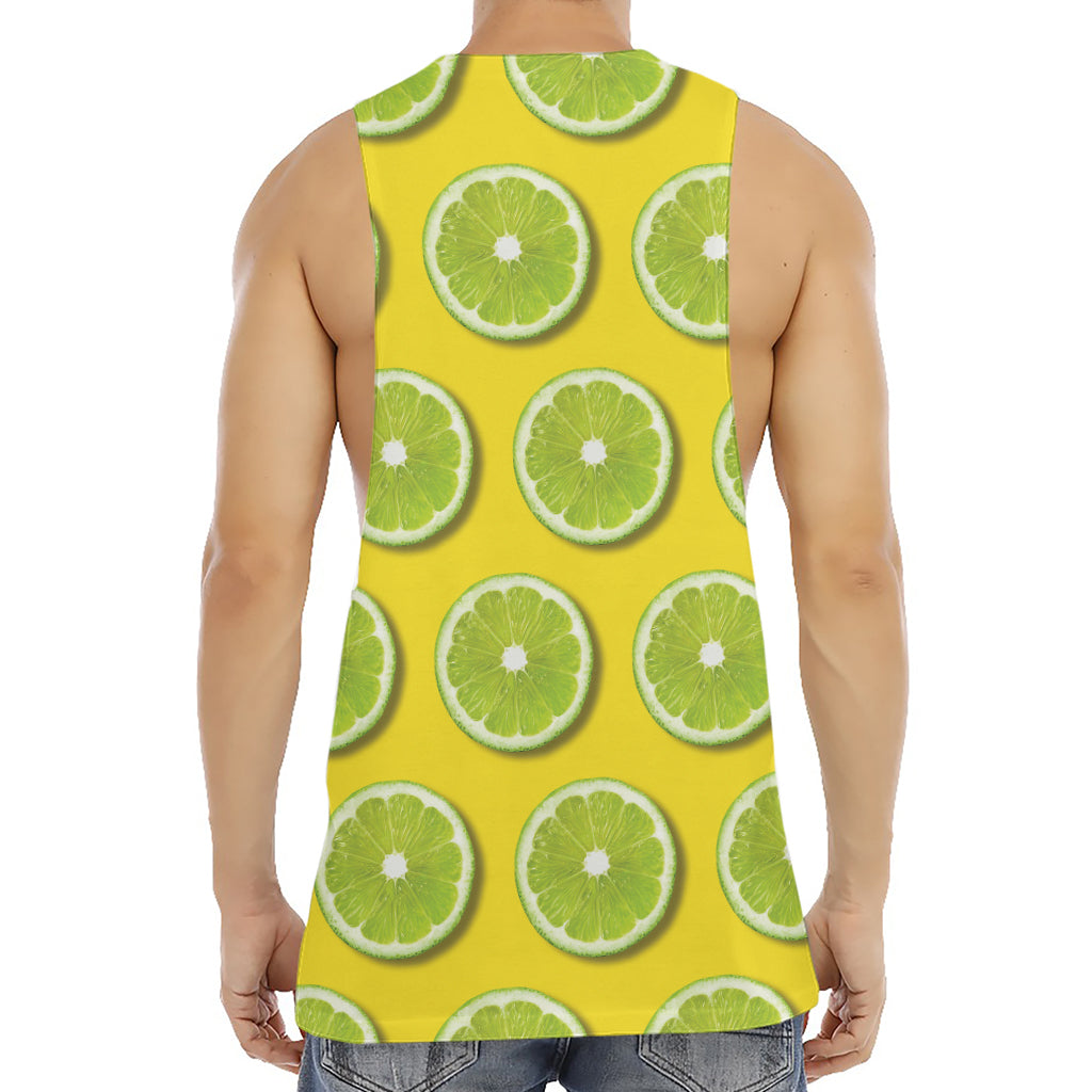 Lime Slices Pattern Print Men's Muscle Tank Top