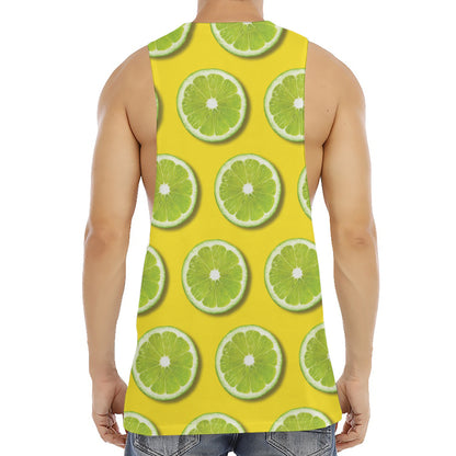 Lime Slices Pattern Print Men's Muscle Tank Top