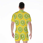 Lime Slices Pattern Print Men's Rompers