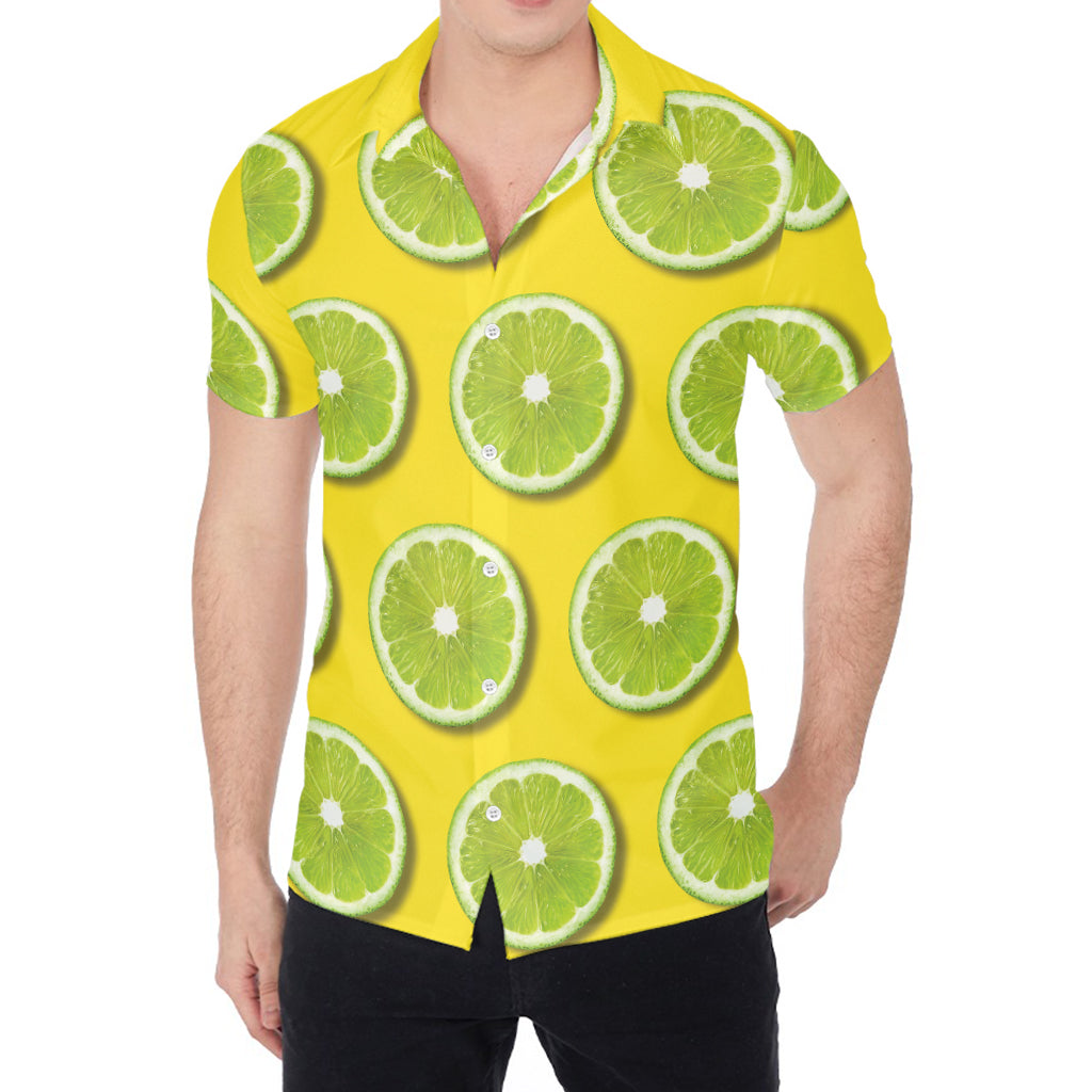 Lime Slices Pattern Print Men's Shirt