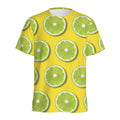 Lime Slices Pattern Print Men's Athletic T-Shirt