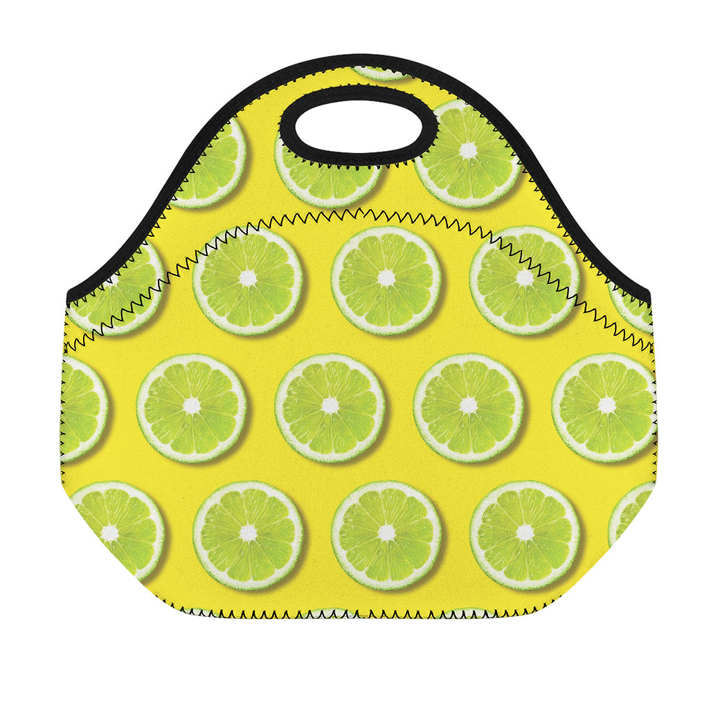 Lime Slices Pattern Print Neoprene Lunch Bag
