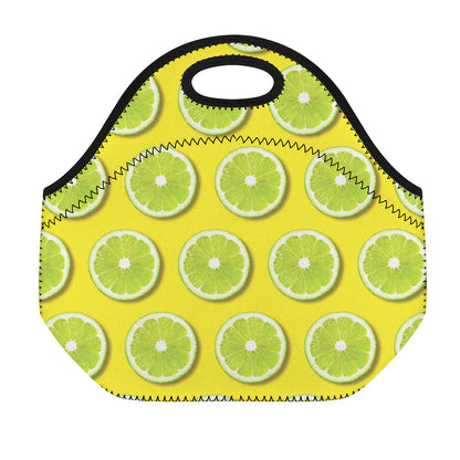 Lime Slices Pattern Print Neoprene Lunch Bag