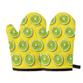 Lime Slices Pattern Print Oven Mitts