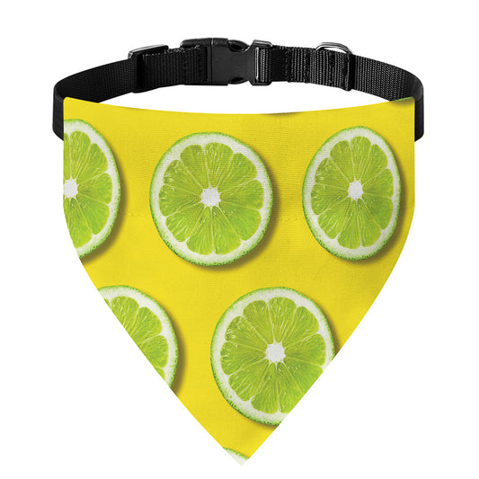 Lime Slices Pattern Print Over The Collar Dog Bandana