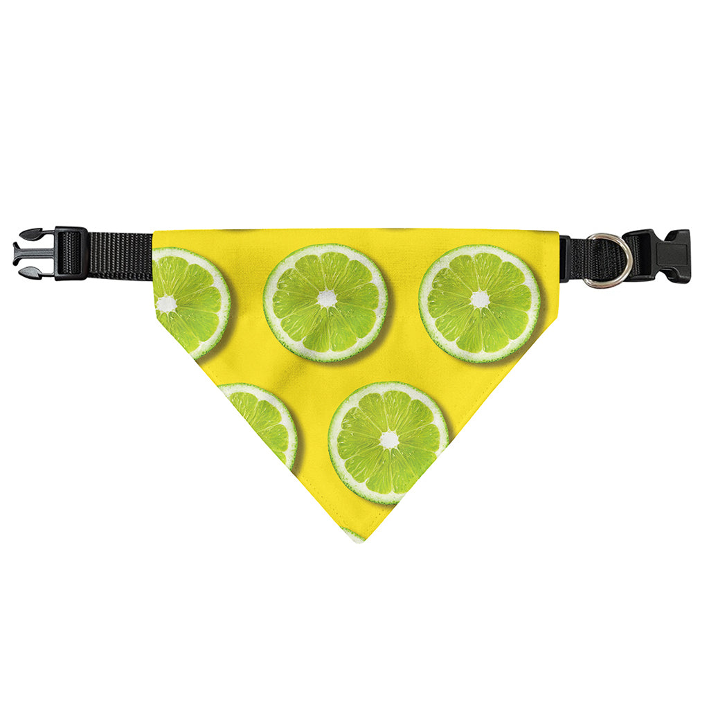 Lime Slices Pattern Print Over The Collar Dog Bandana